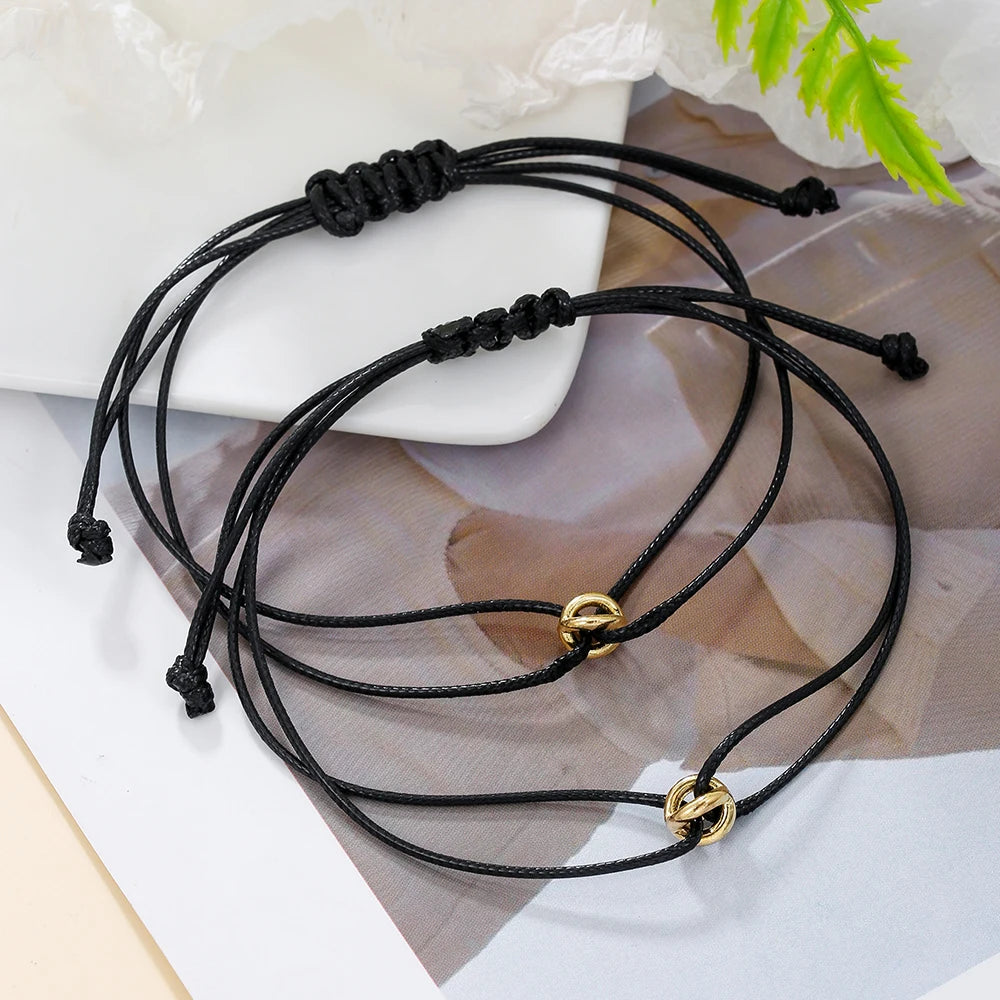 Bracelet Porte-Bonheur Tressé Ajustable - Symbole de Lumière et Protection