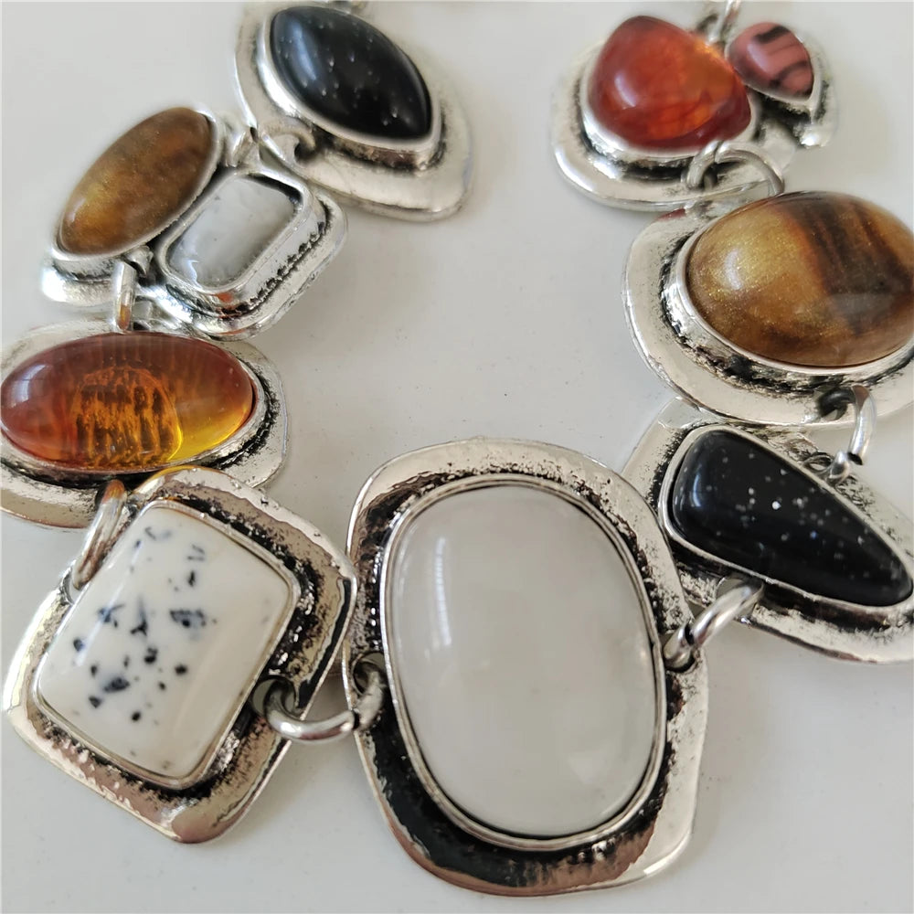 Bracelet Bohème Ethnique Pierre Résine