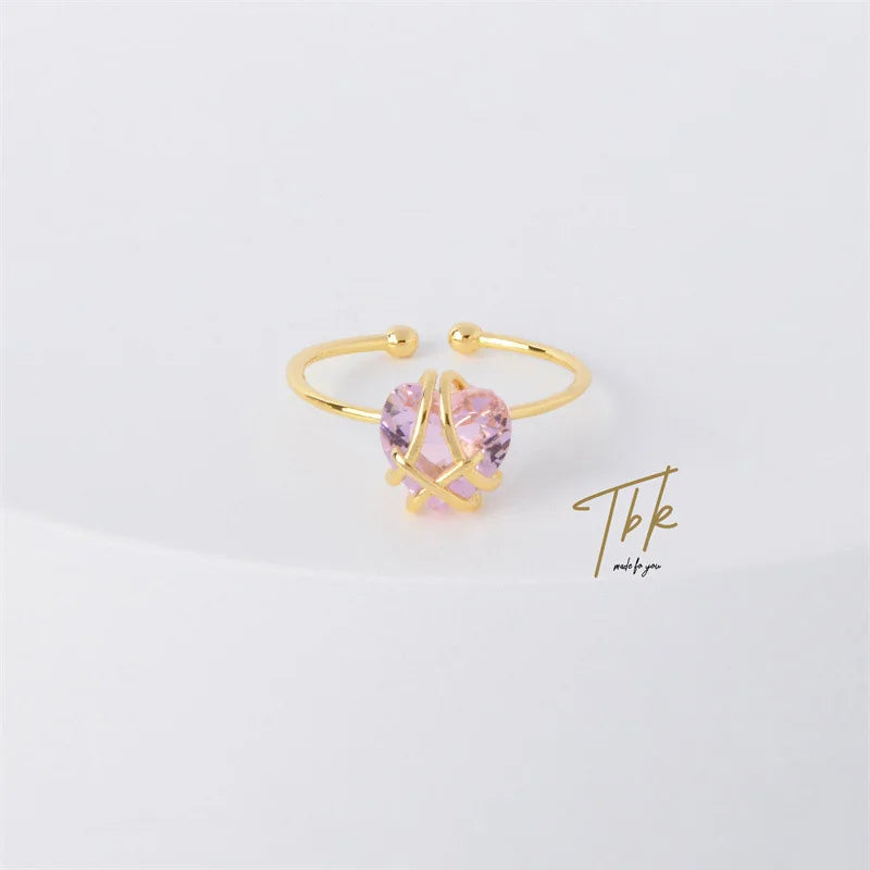 Bracelet Cœur Cristal Rose – Romantique & Lumineux