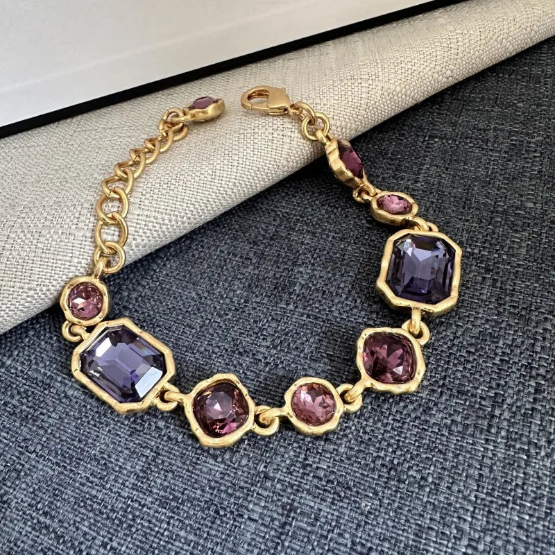 Bracelet Verre Géométrique Coloré Soirée