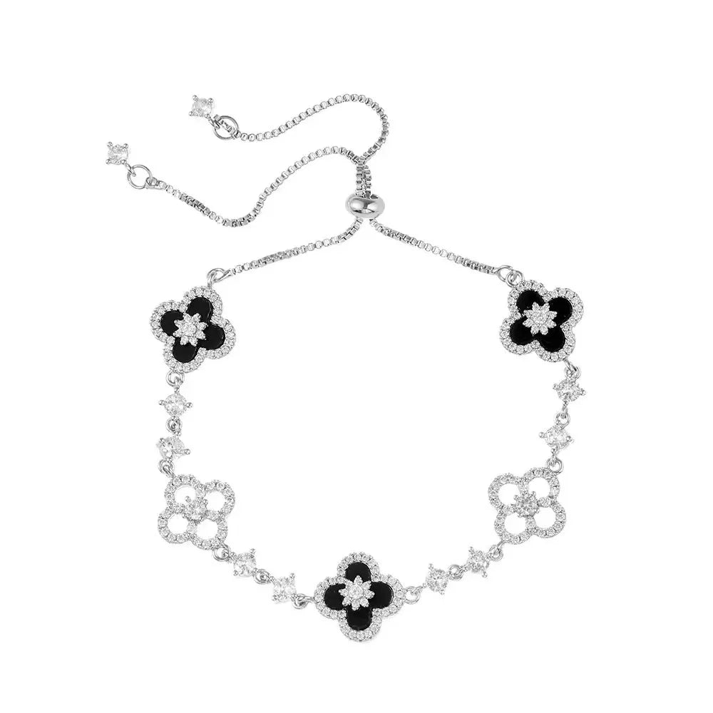 Bracelet Fleur Porte-Bonheur Nacre & Zircon