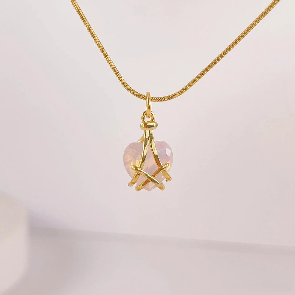 Bracelet Cœur Cristal Rose – Romantique & Lumineux