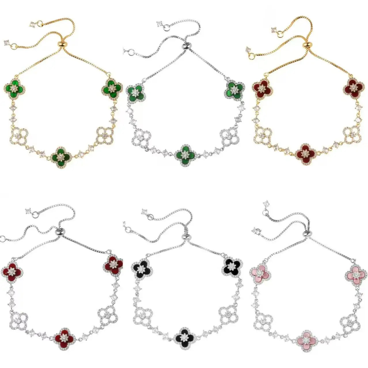 Bracelet Fleur Porte-Bonheur Nacre & Zircon