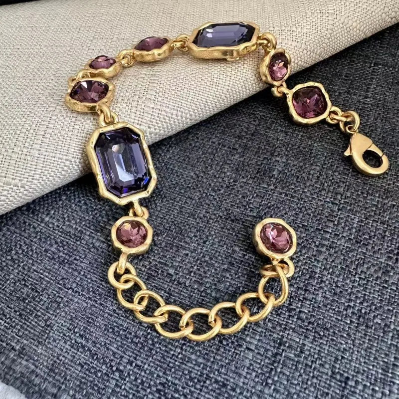 Bracelet Verre Géométrique Coloré Soirée