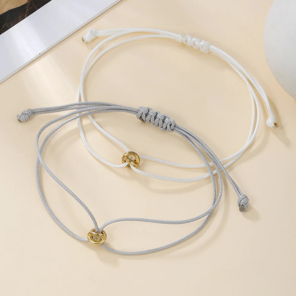 Bracelet Porte-Bonheur Tressé Ajustable - Symbole de Lumière et Protection